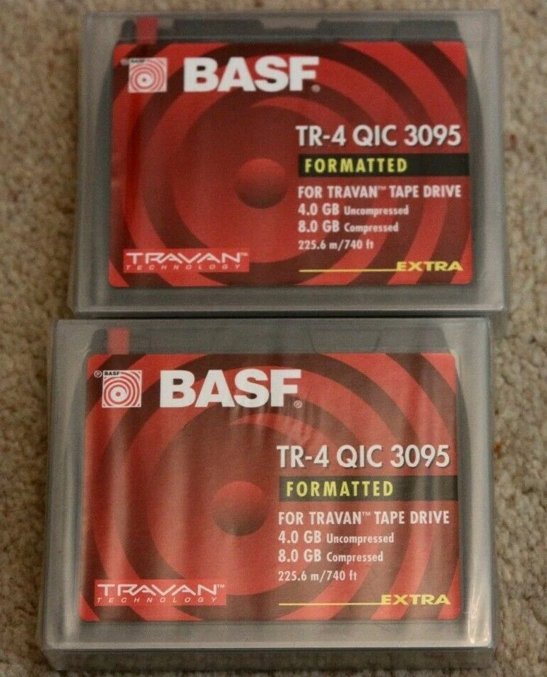 TWO BASF Travan TR-4 QIC 3095 tapes - Image 1 of 1