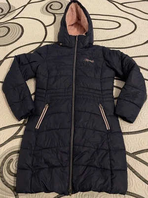 Mantel Jacke Winter Mädchen Blau Gr.164 mit dem Reißverschluss  mit Kapuze - Bild 1 von 4