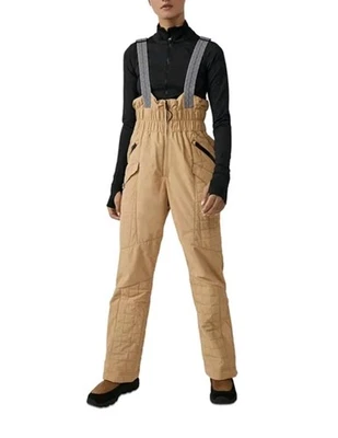 Free People Movement 全准备围兜可调节吊带滑雪裤棕褐色 XS 码 — 第 1/4 张图片