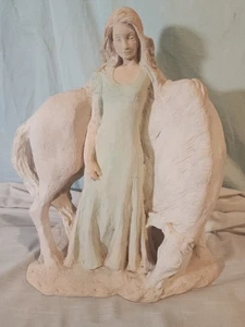 KLARA SEVER 1997 Sculpture, Woman with Horse, NICE! - Picture 1 of 21