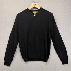 Ralph Lauren Rugby V-Ausschnitt Pullover schwarz 100 % Kaschmir Polo brandneu Medium - Bild 1 von 10