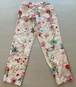 Studio F Girl Pants Girls Size 10 Pink Floral Elastic Waist Button Regular Fit - Picture 1 of 11