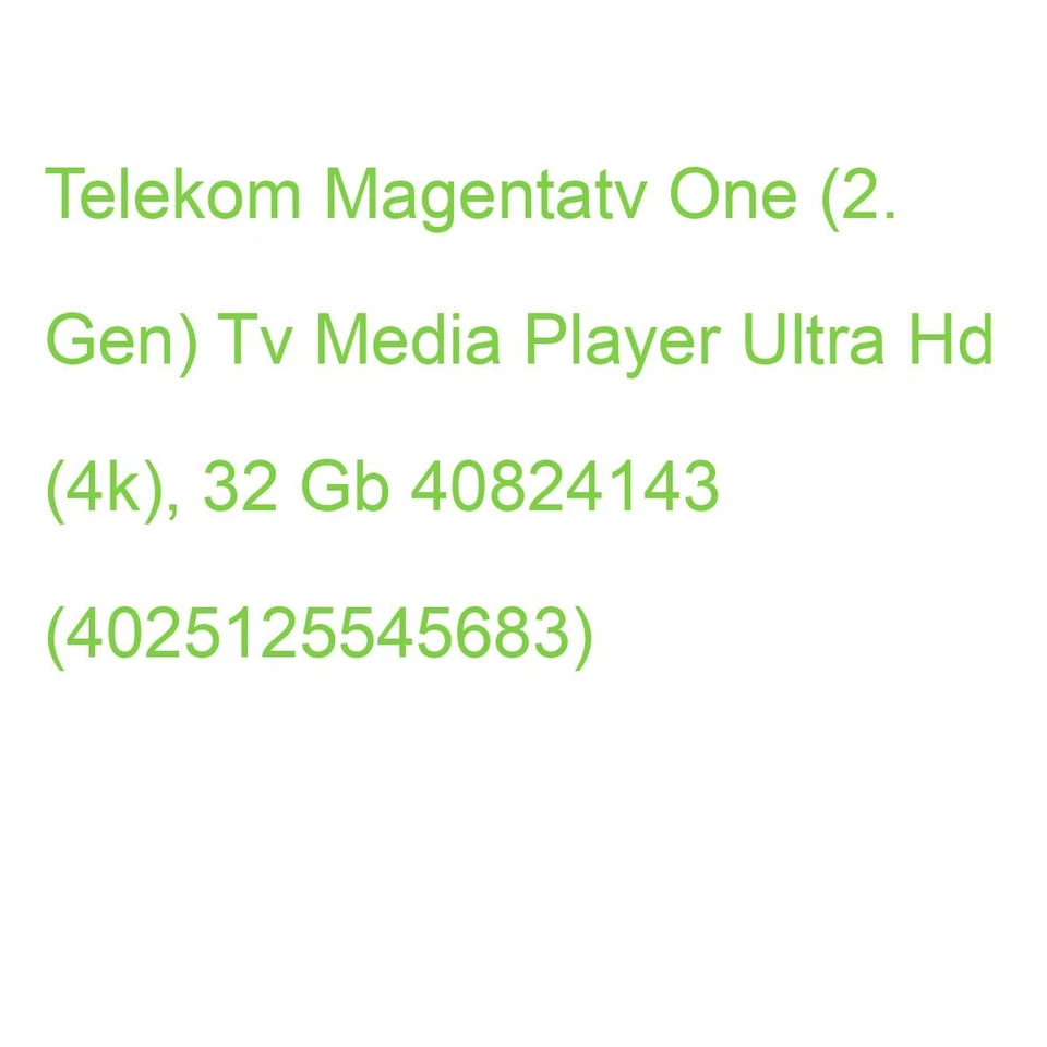 Telekom Magentatv One (2. Gen) Tv Media Player Ultra Hd (4k) 32 Gb 40824143 (40