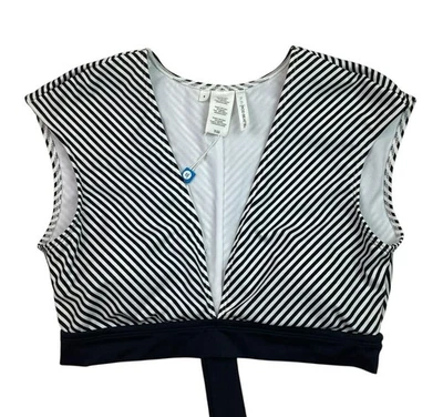 Top de baño a rayas Bleu Rod Beattie para mujer talla 6 blanco y negro Foto 1 de 4