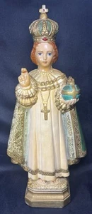 Vintage CSC LARGE Infant of Prague Jesus Chalkware Catholic Saint Statue 12.25” - Picture 1 of 24