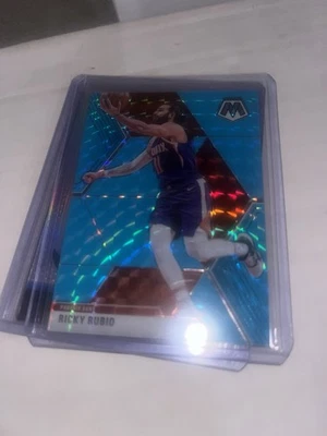 2019-20 Panini Mosaic Ricky Rubio  Blue Fluorescent Prizm /15 #158 - Image 1 of 2