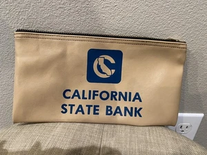 Vintage California State Bank Vinyl Zippered Money Bag - Picture 1 of 6