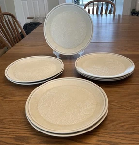 8 Lenox Silhouette Tree Temper-Ware 10.25" Dinner Plates Porcelain USA Vtg - Picture 1 of 5