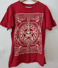 OBEY Records Spinning Dissent Graphic T Shirt Men's Medium | Deep Red