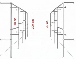 begehberer Kleiderschrank Kleiderkammer Schrankzimmer Profi Kleiderständer 4+4.0 - Bild 1 von 9