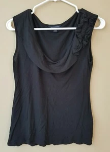 Banana Republic Damen kleines Rüschen Top ärmellos schwarz Karriere Freizeit - Bild 1 von 5