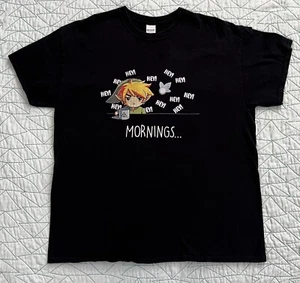 Legend Of Zelda Link T-shirt Coffee Mornings…XL 23” X 28” Shirt Black - Picture 1 of 7