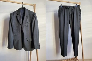 Hackett Pinhead Charcoal Gray Wool Suit Size EUR48R/UK/US38R - Picture 1 of 19
