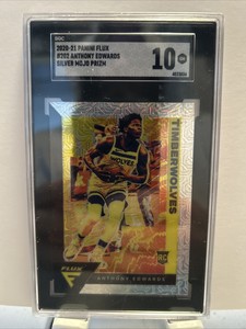 2020-21 Panini Flux Anthony Edwards Silver Mojo Prizm Rookie Card #202 SGC 10