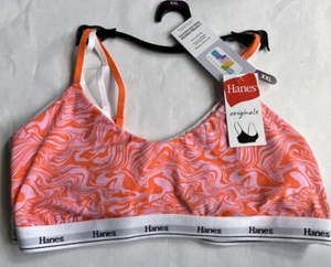 New Hanes Originals 2-Pack Cotton String Crop Bralettes MHO103 95% cotton -2XL - Picture 1 of 3