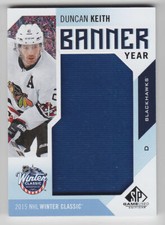 2016-17 UD SPGU DUNCAN KEITH BANNER YEAR WINTER CLASSIC BWC-KE SP GAME USED Hawk