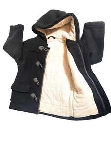 Gymboree boys size S 5/6 Hooded Fleece lined duffle coat Zipper and Toggle - Picture 1 of 10