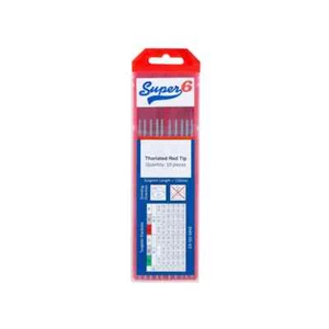 Red 2% Thoriated Tig Welder Tungsten Electrodes 1.6mm x 10 Stainless, mild steel - Picture 1 of 1