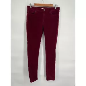 Lauren Conrad Corduroy Pants Skinny Burgundy Casual Comfort Size 8 - Picture 1 of 12
