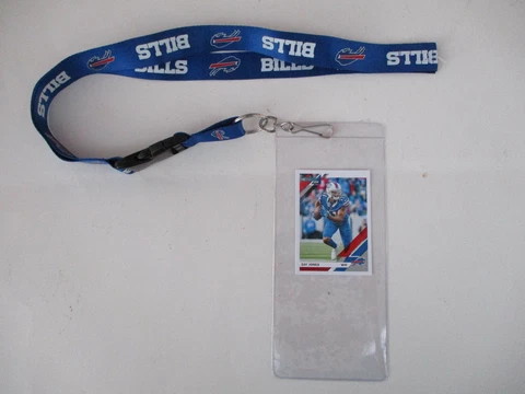 BUFFALO BILLS LANYARD WITH TICKET HOLDER PLUS COLLECTIBLE PLAYER CARD Cover