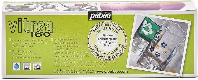 Vitrea 160 Water Based Paint For Glass Pebeo 10 Assorted Colours - Image 1 of 4