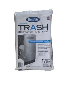 BestAir Trash Compactor Bag 9×17×16 Paper Plastic Liner 12 Bags Total - Picture 1 of 3