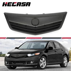 For 2011 12 13 2014 Acura TSX Front Bumper Upper Mesh Grille Trim Matte Black - Picture 1 of 13