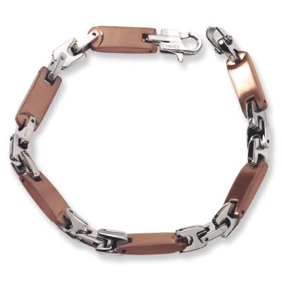 Chisel Stainless Steel Brown IP-plated Bracelet 8.25" - Image 1 of 2