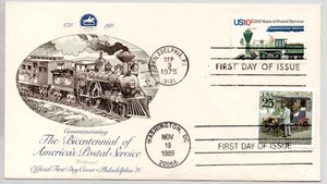 #1573 POSTDIENST ZWEIHUNDERTJAHRFEIERLOKOMOTIVE, #2437 AUTOMOBILE, NAKANO PERFINS - Bild 1 von 1