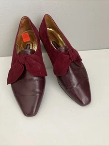 Damen Ann-Marino T09 Leder Flache Slipper Halbschuhe Schuhe Dunkel Fuchsia Größe 7 - Bild 1 von 5