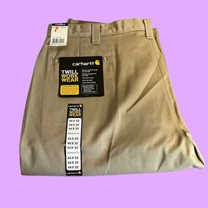 Carhartt Relaxed Fit 44 X 32 Twill 4-Pocket B290 Work Pants Mens Beige Khaki NEW - Picture 1 of 8