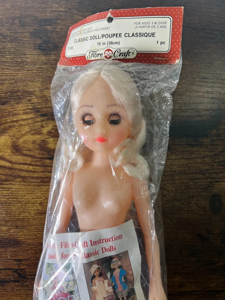 纤维工艺经典娃娃 15 英寸娃娃金发蓝眼睛全新复古工艺品 3193 — 第 1/4 张图片