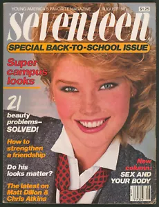 Seventeen Magazine August 1982 Whitney Houston ~Matt Dillon~ 1980s Fashion - Picture 1 of 11