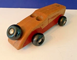 Vintage Holgate Wooden Toys Roadster Race Car Rubber wheels Made in USA - Bild 1 von 12
