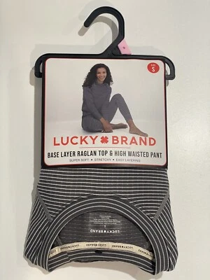 Lucky 🍀 Top Raglán Capa Base Marca y Pantalón Cintura Alta Gris/Rayas Talla S-NUEVO CON ETIQUETAS Foto 1 de 4