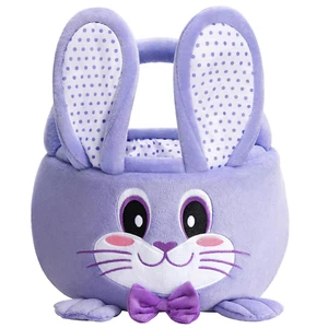 Easter Basket Empty, Small Gift Baskets with Decorative Rabbit, Easter Basket wi - Picture 1 of 12