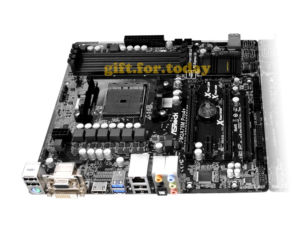 ASRock FM2A75M Pro4+ AMD A75 Socket FM2+ DDR3 DIMM Motherboard Micro ATX USB3.0 - Image 1 of 4