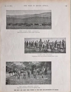 1899 PRINT BOER WAR NATAL FIELD ARTILLERY - MOUNTED RIFLES SIGNALLING DETACHMENT - Picture 1 of 1