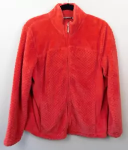 Jason Maxwell Womens Fleece Jacket XL Full Zip Up Coral Long Sleeve Outdoor - Picture 1 of 7