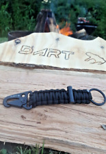 Paracord Survival Key chain with HK Hook & Fire Starter Black