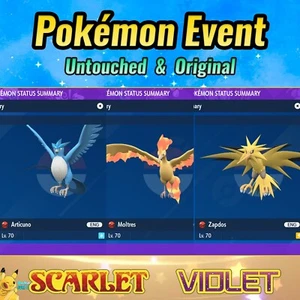Articuno - Moltres - Zapdos 🟣Event Aldora Vögel 🟣 Pokémon Scharlachrot Violett 🟣 UT - Bild 1 von 15