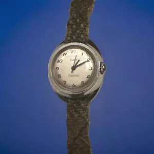 Vintage Timex Electric CCell silberfarbene Quarz Damenuhr mit gesprungenem Kristall - Bild 1 von 5