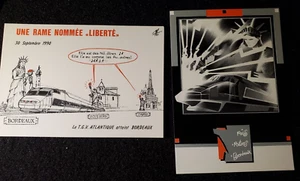 Paris-Poitiers-Bordeaux-TGV Künstler Styckzynski und Nemoz 1990-Kunstpostkarte - Bild 1 von 2