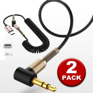 2X Type C to Aux Cable USB Type-C Male To 3.5mm Cord Car AUX Music Audio Adapter - Picture 1 of 15