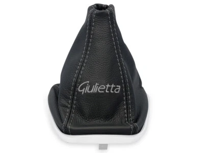 PARA ALFA ROMEO GIULIETTA CAMBIO DE MARCHAS BOTA POLAINA CUERO BORDADO GRIS Foto 1 de 4