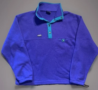 Sudadera Pullover Sierra Quarter Snap Púrpura Polar S Vintage Blanca Foto 1 de 4