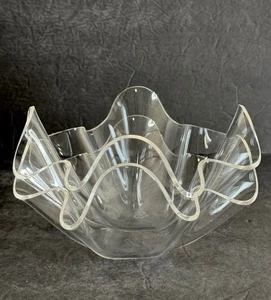 Vintage Acrylic Handkerchief Bowl Set 2 Clear Mid Century Lucite Nesting Bowls - Picture 1 of 20