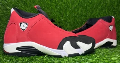 男式 9.5- Jordan 14 复古健身房红色 Toro 487471-006 — 第 1/4 张图片