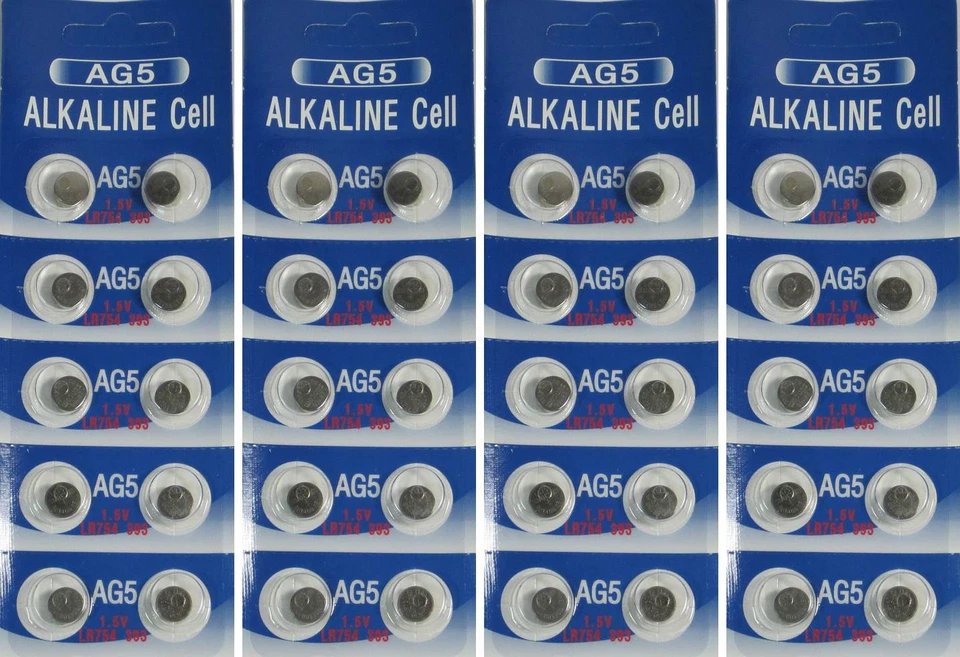 40 pilas alcalinas de reloj AG5 LR754 393 SR48 1,5 voltios envío desde EE. UU. Foto 1 de 1