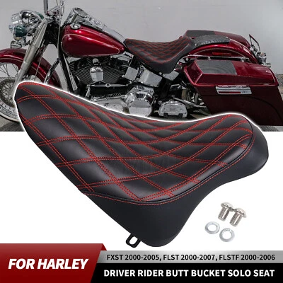 Одиночное ковшеобразное сиденье водителя Red Line для ночного поезда Harley Heritage Softail - Изображение 1 из 4